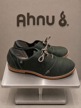 Ahnu Emery Rosin Green Leather Oxford Lace Up Shoes Women’s 7.5 EU 38.5